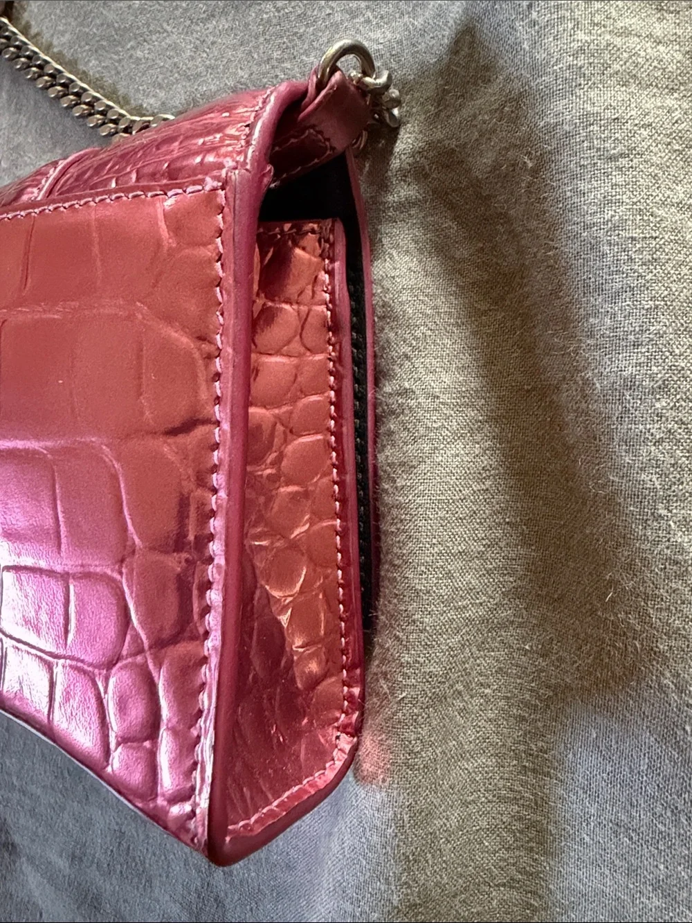 Balenciaga - embossed leather hourglass wallet bag